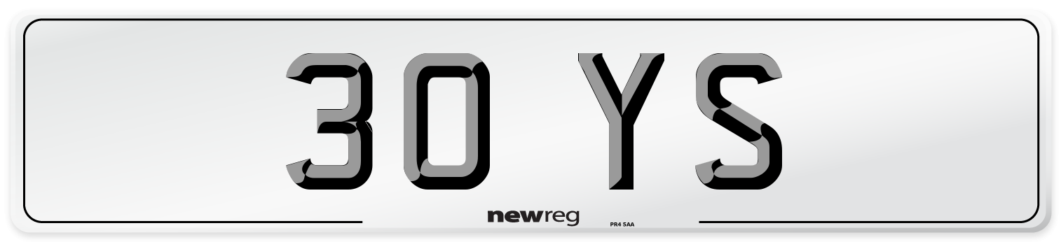 30 YS Number Plate from New Reg